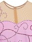 abordables Tenues de patinage artistique-Robe de Patinage Artistique Femme Fille Patinage Jupes Robes Tenue Rose Elasthanne Utilisation Tenue de Patinage Fait à la main Demi Manches Patinage sur glace Patinage Artistique