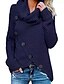 cheap Women&#039;s Sweaters-Women&#039;s Pullover Solid Colored Long Sleeve Sweater Cardigans Turtleneck Wine Khaki Sky Blue