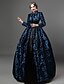 cheap Historical &amp; Vintage Costumes-Queen Elizabeth Maria Antonietta Rococo Victorian Cocktail Dress Vintage Dress Dress Party Costume Masquerade Ball Gown Prom Dress Women&#039;s Costume Vintage Cosplay Party Prom Long Sleeve Long Length