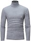 cheap Men&#039;s Pullover Sweater-Men&#039;s Pure Color T-Shirt Thermal Mock Turtleneck Tops Long Sleeve Basic Casual Baselayers Comfort Slim Fit Pullover Shirt Tops Blouse for Autumn Navy Blue