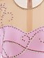 abordables Tenues de patinage artistique-Robe de Patinage Artistique Femme Fille Patinage Jupes Robes Tenue Rose Elasthanne Utilisation Tenue de Patinage Fait à la main Demi Manches Patinage sur glace Patinage Artistique