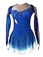 cheap Figure Skating-Figure Skating Dress Women&#039;s Girls&#039; Ice Skating Dress Outfits Violet Burgundy Royal Blue Flower Patchwork Spandex Stretchy Training Competition Skating Wear Handmade Patchwork Classic Crystal