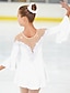 billige Kunstløp-Figure Skating Dress Women&#039;s Girls&#039; Ice Skating Dress Violet White Yellow Patchwork Flower Mesh High Elasticity Training Practice Competition Skating Wear Handmade Floral Botanical Half Sleeve Ice