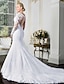 cheap Wedding Dresses-Open Back Sexy Formal Wedding Dresses Mermaid / Trumpet Illusion Neck Long Sleeve Chapel Train Lace Bridal Gowns With Lace Appliques 2024