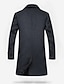 cheap Men&#039;s Trench Coat-Men&#039;s Winter Coat Wool Coat Overcoat Work Street Winter Wool Windproof Warm Outerwear Clothing Apparel Solid Colored Notch lapel collar