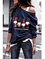 ieftine Bluze mărime mare-Pentru femei Zilnic Tricou Desene Animate Manșon Lung Topuri Alb Negru Roșu Vin
