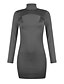 cheap Women&#039;s Dresses-Women&#039;s Sheath Dress Short Mini Dress - Long Sleeve Solid Colored Crew Neck Slim Black Blue Red Gray S M L XL XXL