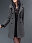 cheap Women&#039;s Coats &amp; Trench Coats-Women&#039;s Coat Daily Fall Winter Long Coat Regular Fit Warm Elegant  Luxurious Fashion Jacket Long Sleeve Solid Colored Pocket Gray Black Spring