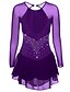 abordables Tenues de patinage artistique-Robe de Patinage Artistique Femme Fille Patinage Robes Tenue Violet Claire Violet Noir Maille Spandex Haute élasticité Entraînement Professionnel Compétition Tenue de Patinage Conception anatomique