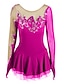 abordables Tenues de patinage artistique-Robe de Patinage Artistique Femme Fille Patinage Robes Tenue Jaune clair Violet claire Pourpre foncé Ourlet Asymétrique Spandex Haute élasticité Compétition Tenue de Patinage Fait à la main Strass