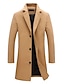 preiswerte Herren-Blazer &amp; -Anzüge-Herren Wintermantel Mantel Trenchcoat Geschäft Casual Winter Herbst Baumwolle Oberbekleidung Bekleidung Basic Vintage Einfarbig Fallendes Revers