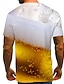 levne pánské 3D tričko-Pánské Košile Tričko Trička Grafika Pivo Kulatý Černá Žlutá Rubínově červená Zlatá 3D tisk Denní Dovolená Krátký rukáv Tisk Oblečení Elegantní &amp; moderní Pohodlné Velký a vysoký