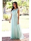 cheap Bridesmaid Dresses-A-Line Bridesmaid Dress Jewel Neck Sleeveless Elegant Floor Length Chiffon / Lace with Sash / Ribbon / Pleats 2023