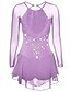 cheap Ice Skating Dresses , Pants &amp; Jackets-Figure Skating Dress Women&#039;s Girls&#039; Ice Skating Dress Outfits Light Purple Violet Black Mesh Spandex High Elasticity Training Practice Professional Skating Wear Anatomic Design Quick Dry Handmade