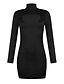 Χαμηλού Κόστους Γυναικεία Φορέματα-Γυναικεία Φόρεμα σε ευθεία γραμμή Μίνι φόρεμα - Μακρυμάνικο Μονόχρωμο Στρογγυλή Ψηλή Λαιμόκοψη Λεπτό Μαύρο Θαλασσί Ρουμπίνι Γκρίζο Τ M L XL XXL