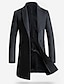 cheap Men&#039;s Jackets &amp; Coats-Men&#039;s Overcoat Wool Coat Trench Coat Winter Long Wool Woolen Solid Colored Daily Weekend Black Gray / Long Sleeve