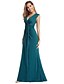 cheap Women&#039;s Dresses-Women&#039;s Maxi A Line Dress - Sleeveless Solid Colored V Neck Elegant Wedding Event / Party Blue S M L XL / Cotton
