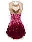 Χαμηλού Κόστους Καλλιτεχνικό πατινάζ-Φόρεμα για φιγούρες πατινάζ Γυναικεία Κοριτσίστικα Patinaj Φορέματα Σκούρο κόκκινο Λευκό Ροζ Λουλούδι Άνοιγμα πίσω Δίχτυ Σπαντέξ Εξάσκηση Ανταγωνισμός Ενδυμασία πατινάζ Κοσμήματα Στρας Αμάνικο