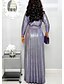 olcso Buliruhák-Női Sheath ruha Maxi ruha - Háromnegyedes Egyszínű Mély-V Elegáns Bíbor Arcpír rózsaszín Ezüst M L XL