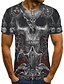 cheap Men&#039;s 3D T-shirts-Men&#039;s T shirt Tee Shirt Designer Streetwear Exaggerated Summer Short Sleeve Gray Graphic Geometric 3D Skull Print Plus Size Round Neck Daily Going out Pleated Print Clothing Clothes Designer