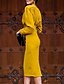 cheap Casual Dresses-Women&#039;s Bodycon Long Sleeve Solid Colored Ruched V Neck Elegant Sophisticated Yellow S M L XL