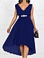 رخيصةأون فساتين للنساء-نسائي فستان شكل حرف A فستان طويل أرجواني أحمر أزرق البحرية بدون كم لون سادة V رقبة 纯色 شيفون S M L XL XXL 3XL 4XL 5XL / قياس كبير / قياس كبير
