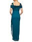 cheap Mother of the Bride Dresses-Sheath / Column Mother of the Bride Dress Elegant &amp; Luxurious Square Neck Floor Length Chiffon Short Sleeve No with Crystals Ruching 2023