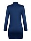 cheap Women&#039;s Dresses-Women&#039;s Sheath Dress Short Mini Dress - Long Sleeve Solid Colored Crew Neck Slim Black Blue Red Gray S M L XL XXL