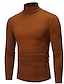 cheap Men&#039;s Casual T-shirts-Men&#039;s Pure Color T-Shirt Thermal Mock Turtleneck Tops Long Sleeve Basic Casual Baselayers Comfort Slim Fit Pullover Shirt Tops Blouse for Autumn Navy Blue