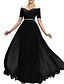 cheap Special Occasion Dresses-A-Line Empire Wedding Guest Formal Evening Dress Off Shoulder Short Sleeve Floor Length Polyester with Ruched Crystals 2021