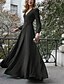 cheap Design Party Dresses-Women‘s Party Dress Swing Dress Emerald Green Dress Long Dress Maxi Dress Green Black Wine Long Sleeve Pure Color Patchwork Winter Fall Autumn V Neck Modern Party Winter Dress Fall Dress 2023 S M L XL