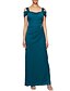 cheap Mother of the Bride Dresses-Sheath / Column Mother of the Bride Dress Elegant &amp; Luxurious Square Neck Floor Length Chiffon Short Sleeve No with Crystals Ruching 2023
