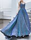 Χαμηλού Κόστους Φορέματα Χορού Αποφοίτησης-Γραμμή Α Φορέματα χορού Λάμψη Φόρεμα Χοροεσπερίδα Ουρά Αμάνικο Λεπτές Τιράντες Ζέρσεϊ με Πλισέ 2022 / Επίσημο Βραδινό / Φανταχτερό