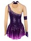 preiswerte Eiskunstlaufkleider, -hosen und -jacken-Eiskunstlaufkleid Damen Mädchen Eislaufen Kleider Austattungen Yan-pink  Violett Dunkelrot Asymmetrischer Saum Gitter Elasthan Hochelastisch Ausbildung Wettbewerb Eiskunstlaufkleidung Handgemacht