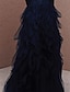 Χαμηλού Κόστους Βραδινά Φορέματα-Γοργόνα φόρεμα πάρτι σέξι επίσημο βραδινό φόρεμα στράπλες αμάνικο τούλι μήκους στο πάτωμα με ρουσφέτι 2022