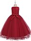 cheap Party Dresses-Girls&#039; Sleeveless Floral Solid Colored 3D Printed Graphic Dresses Active Cute Maxi Polyester Dress Kids Toddler Regular Fit Beaded Layered Lace Trims