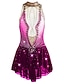 abordables Robes de Patinage Artistique-Robe de Patinage Artistique Femme Fille Patinage Robes Tenue Violet Blanc / Blanc Jaune et jaune Dos ouvert Spandex Micro-élastique Entraînement Tenue de Patinage Classique Cristal / Stras Sans