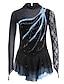 cheap Figure Skating-Figure Skating Dress Women&#039;s Girls&#039; Ice Skating Dress Outfits Black Purple Sky Blue Spandex Lace Leisure Sports Competition Skating Wear Handmade Solid Colored Fashion Long Sleeve Ice Skating Figure
