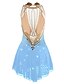 abordables Robes de Patinage Artistique-Robe de Patinage Artistique Femme Fille Patinage Robes Tenue Violet Blanc / Blanc Jaune et jaune Dos ouvert Spandex Micro-élastique Entraînement Tenue de Patinage Classique Cristal / Stras Sans
