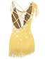 Χαμηλού Κόστους Καλλιτεχνικό πατινάζ-Φόρεμα για φιγούρες πατινάζ Γυναικεία Κοριτσίστικα Patinaj Φορέματα Μαύρο Λευκό Κίτρινο Χιαστί Φούντες Δίχτυ Σπαντέξ Υψηλή Ελαστικότητα Ανταγωνισμός Ενδυμασία πατινάζ Αμάνικο