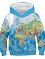 baratos Camisolas com capuz e camisolas de algodão-Infantil Para Meninos Moleton &amp; Blusa de Frio Manga Longa 3D Azul Crianças Blusas Básico