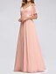 cheap Bridesmaid Dresses-A-Line Bridesmaid Dress V Neck Short Sleeve Elegant Floor Length Chiffon with Pleats 2022