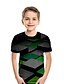 billige T-shirts og skjorter-Børn Drenge T-shirt Kortærmet Patchwork Geometrisk 3D Trykt mønster Regnbue Børn Toppe Sommer Aktiv Gade Nytår