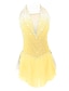 Χαμηλού Κόστους Καλλιτεχνικό πατινάζ-Φόρεμα για φιγούρες πατινάζ Γυναικεία Κοριτσίστικα Patinaj Φορέματα Σύνολα Ανοικτό Βυσσινί Ροζ Γιαν Κίτρινο Κίτρινο &amp; Άνοιγμα πίσω Σπαντέξ Μικροελαστικό Εκπαίδευση Ενδυμασία πατινάζ Χειροποίητο