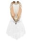 abordables Robes de Patinage Artistique-Robe de Patinage Artistique Femme Fille Patinage Robes Tenue Violet Blanc / Blanc Jaune et jaune Dos ouvert Spandex Micro-élastique Entraînement Tenue de Patinage Classique Cristal / Stras Sans