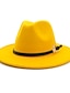 baratos Chapéu para Homem-Homens Chapéu Fedora chapéu aba Preto Amarelo Festa Cor Sólida