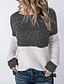 abordables Pulls-Pullover Femme Bloc de Couleur Polyester Standard Pull Cardigans Col Rond Noir / Manches Longues