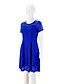 cheap Romantic Lace Dresses-Women&#039;s A-Line Dress Knee Length Dress - Short Sleeve Solid Colored Floral Lace Plus Size Elegant White Black Blue Red S M L XL XXL 3XL 4XL 5XL