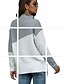 cheap Sweaters &amp; Cardigans-Women&#039;s Color Block Pullover Long Sleeve Sweater Cardigans Turtleneck Wine Khaki Light gray