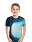 baratos T-shirts e camisas-Infantil Para Meninos Activo Moda de Rua Geométrica 3D Retalhos Estampado Manga Curta Camiseta Arco-íris